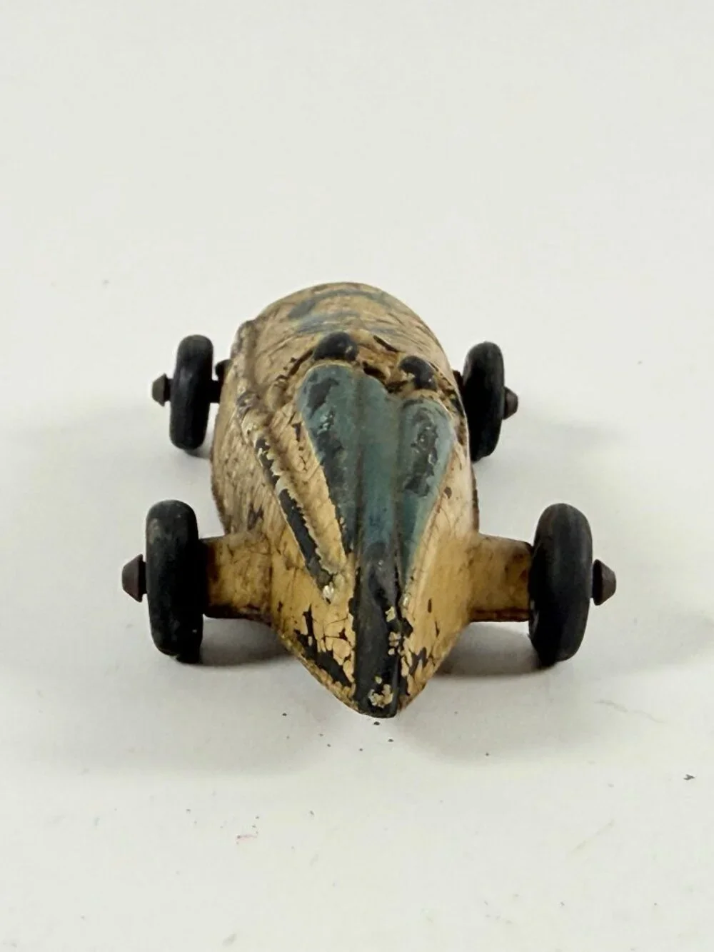 Vintage 1930s Sun Rubber Boat Tail Race Car Vintage Original Tires Display Toy C